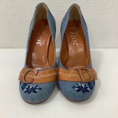 Christian Dior　クリスチャンディオール　デニム　刺繍　パンプス　サイズ36 1/2　あ250220-1