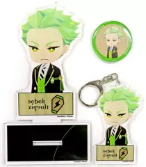 【中古】雑貨 セベク・ジグボルト アクリルスタンド＆アクリルキーホルダー＆缶バッジ グッズ3種セット 「ディズニー ツイステッドワンダーランド×ZOZOTOWN」