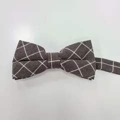 10.蝶ネクタイ　カーキ　チェック　新郎新婦　結婚式