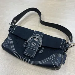 美品【COACH】コーチ ソーホー ワンショルダー　ミニシグネチャー ブラック
