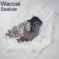 【新品タグ付き】Wacoal　ワコール　Salute　サルート　ショーツ　M　ランジェリー　下着ㅤIV　アイボリー　花　刺繍ㅤ華やか　レース　スワロフスキー　クリスタル