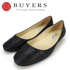 【中古】 ジミーチュウ パンプス 36 1/2 グリッターキャンバス ブラック ローヒール 約23.5cm レディース 女性 JIMMY CHOO