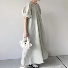 一部！ワンピース ロングワンピース コットン リネン 体型カバー ロング丈 大きいサイズ ゆったり 着痩せ 綿麻風 Aライン おしゃれ 夏 秋 CW01LYX新作限定