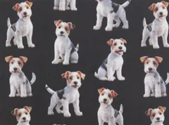 【ゆきちゃん限定】X2453 ワイアーフォックステリア 黒系 生地 1m