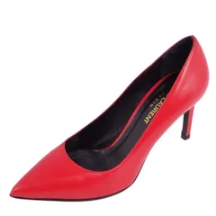 美品 サンローラン パリ SAINT LAURENT PARIS パンプス ヒール ポインテッドトゥ カーフレザー シューズ レディース 35(22cm相当) レッドのサムネイル