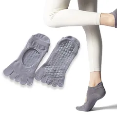【特価セール】[TORIKU] ピラティス 靴下 ヨガソックス 滑り止め付き グリップ ソックス 5本指 レディース 冷房対策 通気性 吸湿性 速乾 抗菌防臭 色あせない 綿 スポーツ ダンス レディース