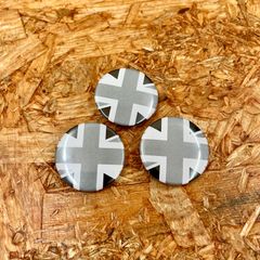 3個セット モノクロユニオンジャック 缶バッジ 32mm モッズマーク イギリス国旗 UK バッチ バッヂ ロッカーズ PUNK パンク べスパ トライアンフ