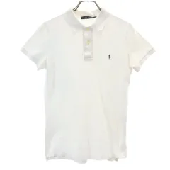 RALPH LAUREN ラルフローレン 半袖 ポロシャツ M ホワイト 鹿の子 レディース 古着