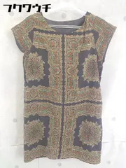 ◇ ivory court アイボリーコート 総柄 半袖 ミニ ワンピース ブラック マルチ レディース 【中古】 【1103170006632】