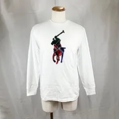 26新品未使用 POLO RALPH LAUREN ポロラルフローレン パッチワークタータンビッグポニー メンズ 丸首長袖Tシャツ