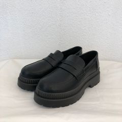 ローファー チャンキーソール 厚底【L】ブラック