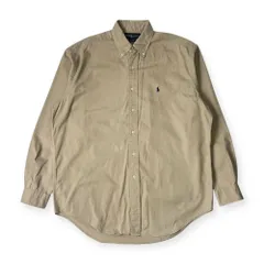 90s Ralph Lauren BLAIRE ラルフローレン BD ボタンダウン 長袖シャツ M/ベージュ メンズ ビンテージ