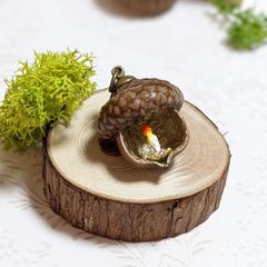 どんぐりランプ　吊り下げタイプ【丸中】　ミニチュア　シルバニア　ドールハウスにも