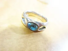 charite シャリテ リング 指輪 石付き ロゴ 刻印 シルバー 青 ブルー 11号