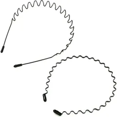 カチューシャ メンズ ヘアバンド 痛くない 滑り止め【2個入り】レディース 黒 洗顔 スポーツ くし付 コーム シンプル 前髪 固定 男女兼用 波型 スプリング フリーサイズ 作業用 ヘアアレンジ 髪留め セットB きらきらぷんぷん丸 HB-02