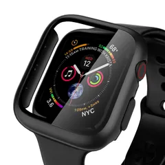 【迅速発送】NIMASO ケース Apple Watch Series 6 / SE/Series 5 / Series4 対応 40mm 用 PC素材 強化ガラス 保護カバー アップルウォッチケース（ブラック）