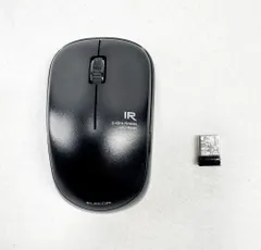 【HY】O【美品】ELECOM エレコム M?IR07DRSBK 静音IR LEDマウス Mサイズ 無線3ボタン USBレシーバー ワイヤレスマウス 長電池持続 ブラック[定形外郵便、送料無料]HY002