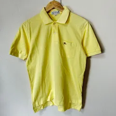 (^w^)b Burberry's バーバリーズ 半袖ポロシャツ コットン 綿100% 刺繍 ワンポイント シンプル ベーシック レトロ カジュアル デイリー タウンユース イエロー メンズ サイズM