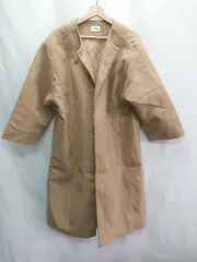 ◇ ⊇ emi+ エミプラス ノーカラー 長袖 コート サイズF ベージュ レディース E  【1502180079313】