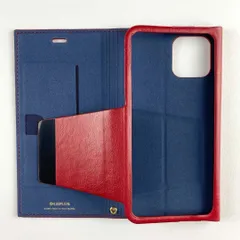 新品 未使用 iPhone11Pro 手帳型 フラップケース レッド 赤 PUレザー ネイビー