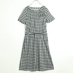 インゲボルグ★ワンピース 半袖 ギンガムチェック カメリア サイズ3(9号) 黒×白系 z13222