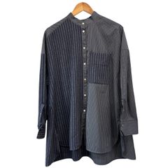 ENFOLD エンフォルド 23AW WINTER SHIRT 切替ストライプシャツ