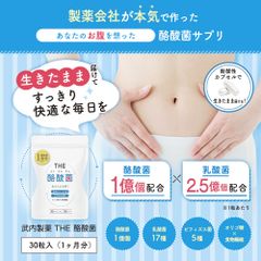 武内製薬 ＴＨＥ酪酸菌 サプリメント 乳酸菌 ビフィズス菌 オリゴ糖 食物繊維 健康 腸内環境 改善 プロバイオティクス シンバイオティクス ダイエット スッキリ サプリ 腸活