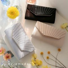 パーティーバッグ 結婚式 バック クラッチバッグ フォーマル サテン お呼ばれ 20代 30代 40代 黒 haremode 5048