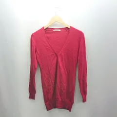 ◇ ⊇ UNIQLO ユニクロ エクストラファインメリノウール 長袖 カーディガン サイズM レッド レディース E  【1502180015311】