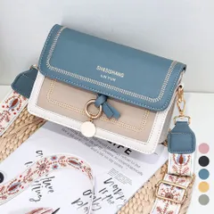 【新品・即日発送】ショルダーバッグ レディース 斜めがけ バイカラー 韓国 スクエアバッグ メッセンジャーバッグ 大人可愛い