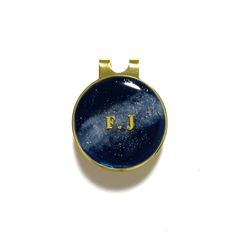 ゴルフマーカー　ネイビー×ゴールド　マグネット　名入れ　ハンドメイド　レジン　クリップマーカー　文字入れ　父の日　男性　メンズ