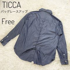 TICCA バッグレースアップ　ストライプ　長袖　コットン　Free グレー