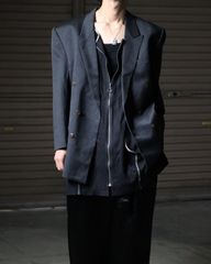 EURO VINTAGE Belgium made double breasted tailored jacket charcoal ユーロビンテージ ベルギー製 ダブルブレステッド ウール テーラードジャケット チャコールグレー