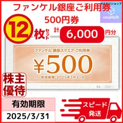 ファンケル銀座スクエア利用券　6000円 500円×6枚×2冊 ファンケル 株主優待 銀座スクエア利用券 6000円分