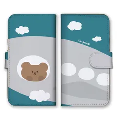 iPhone12 Pro Max ケース 手帳型 アイフォン12 プロマックス スマホケース 携帯ケース クマ くまさん テディベア パンケーキ 飛行機 イラスト かわいい ブルー ベージュ 韓国  スマホカバー カラー10
