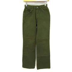 リー デニムパンツ ストレート ボトムス レディース 28×32サイズ オリーブグリーン Lee 【中古】