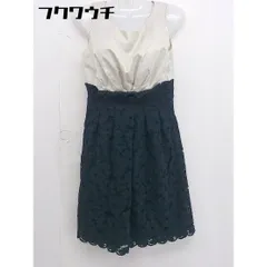◇ ships little black レース 切替 ノースリーブ ミニ ワンピース サイズS ベージュ ネイビー レディース  【中古】 【1108270009750】