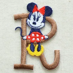 ワッペン アイロン アルファベット ミニーマウス ミッキーマウス ディズニー ビンテージ シール R MY4001-MY314 ぬいぐるみ トレーナー
