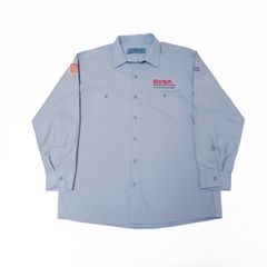 CiNTAS シンタス 長袖 ワークシャツ 企業ロゴ 刺繍 ワッペン ブルー XL B202507