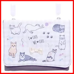 【特価商品】女の子 クリップ ポケットバッグ ポーチ 取り付けポケット 付けポケット 子供 児童 ポケットポーチ クリップポーチ 移動ポケット 女児 女子 小学生 小学校 ティッシュケース ティッシュ入れ 幼稚園 園児 (猫が好き)