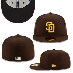 ニューエラ NEWERA キャップ 59FIFTY 5950 パドレス ブラウン×イエロー フラットバイザー しっかりめ MLB メジャーリーグ 大谷翔平 フラットバイザー メンズ レディース ユニセックス NEWERA 59FIFTY 新品 正規品 未使用品