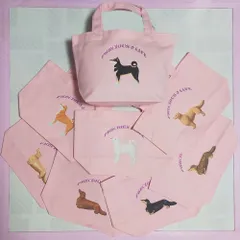 お散歩バッグ　Dogイラスト　ピンク