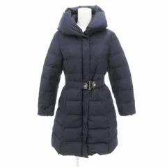 プロポーション ボディドレッシング PROPORTION BODY DRESSING 美品 ダウンコート ジャケット ビッグカラー ベルト ビジュー ミドル丈 3 L 紺 ネイビー /HO◆ 1228のサムネイル