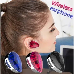 Bluetooth 搭載 ドロップ型 ジュエリー ワイヤレスイヤホン 小型 イヤホン 片耳 独立型 コードレス クリスタル 宝石 ビジュー ヘッドホン インイヤー