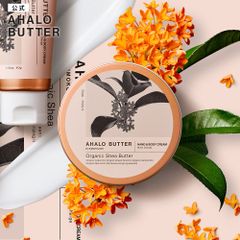 【公式】ハンド&ボディ モイストクリーム キンモクセイの香り AHALO BUTTER アハロバター モイスト&リペア オーガニック シアバター 金木犀 100g [単品]