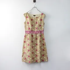 【値下げ】トッカ TOCCA カットワーク フラワー 刺繍 ワンピース 2/■ ベージュ フィットフレア 花柄 刺繍 ドレス  ノースリーブ 【2400014125504】のサムネイル