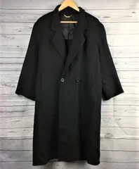 日本製★Louvre/ルーブル★カシミヤ100%/高級チェスターコート/アウター【メンズF/黒】ロング丈/Made in Japan◆BA22-A
