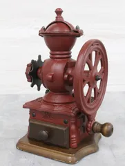 ★カリタ 動輪 コーヒーミル 手動式 Cast Iron Coffee Mill 逸品 貴重 希少 Kalita カリタ 古い手動動輪コーヒーミル レッド お
