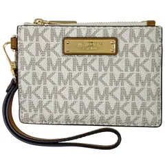 マイケルコース Michael Kors ロゴ カードケース コインケース キーリング カード入れ カードケース レザー ホワイト ブラウン レディース 【中古】のサムネイル