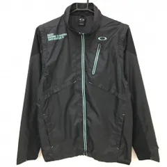 【超美品】オークリー 2WAYジャケット 黒×ライトブルー 袖着脱可 裏地メッシュ メンズ M ゴルフウェア Oakley
